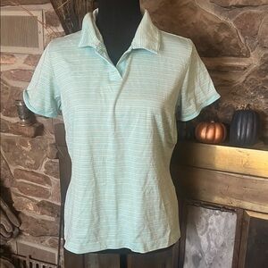 Nike Aqua Striped Women's Short Sleeve Polo